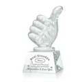 Elegant crystal thumbs-up trophy for grandpa with engraved No.1 appreciation message - Best Grandpa