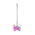 Pendentif attrape-soleil papillon en cristal rose iridescent pour décoration de jardin - Pendentif Papillon / Corde marron / Couleur AB