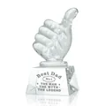 Minimalist crystal thumbs up trophy with 'Best Dad' engraving in transparent finish - Best Dad (Style A)