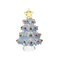 Mini árbol de Navidad de cristal artesanal con espiral azul y puntos de colores - Estilo A - Azul Jade / 36x62mm