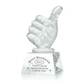 Elegant transparent crystal thumbs-up trophy with Best Husband engraved message for gifts - Best Husband