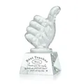 Crystal thumbs up trophy with personalized Best Teacher engraving - Best Teacher (Style B)