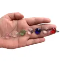 Pendentifs en verre de cristal octogonaux multicolores pour décoration de mangeoire - Chaîne à Perle Octogonale Unique (Sans Crochet)