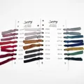 Selection of colorful velvet ribbons displayed on white cards for fashion accessories - Flocked Ribbon (6000#) / 1cm x 5 Yards / Multi-color Sample Card
