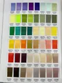 Satin ribbon color chart showing diverse vibrant shades with numeric product codes - 1cm*100 Yards