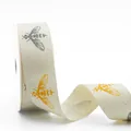 25mm bedrucktes Baumwollband mit Bienenmuster in Gelb und Grau für Geschenke - Biene * 25MM
