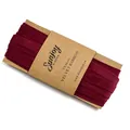 1cm burgundy single-sided velvet ribbon for DIY crafts and gift wrapping decoration - Flocked Ribbon (6525#) / 1cm x 5 Yards / Burgundy