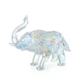 Figura de elefante de cristal iridiscente con acabado holográfico para decoración - Elefante Pequeño (AB Aurora) / 88x28x70mm / Efecto AB Irisado