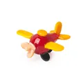 Handcrafted red and yellow cartoon glass airplane figurine for child room decor - Red