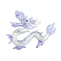 Squisita statuina di drago in vetro viola fatta a mano per l'ufficio e la decorazione casa - Dragone