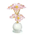 Elegant crystal pink lotus flower ornament with gold metal stems and faceted crystal base - Pink (6 Branches) / 100*150mm