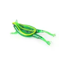 Handmade green glass frog figurine with yellow and black dots, perfect mini ornament - Striped Frog - Stretching / 30*90mm