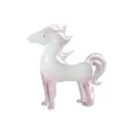 Statuina di cavallo in vetro fatta a mano in bianco e rosa traslucido decorativa casa - Piccolo Pegaso / 64x21x64mm / Rosa