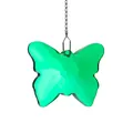 Attrape-soleil en cristal papillon vert facetté avec une chaîne de suspension en argent - Papillon (Vert Paon) / Chaîne BL