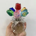 Exquisito ramo de rosas de cristal multicolor con base de cristal facetado transparente - Siete Rosas / 83*123mm / Arco iris