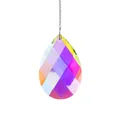 Gefacetteerde kristallen suncatcher-hanger in druppelvorm met iriserende AB-coating - AB Kleur Gridvorm (76mm)