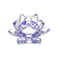 Elegante portacandele in cristallo a forma di loto con punte viola per centrotavola casa - Viola