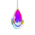 Levendige aurora druppel kristal suncatcher hanger met zilveren ketting decor. - AB Kleur Dubbellaagse Traan (76mm)