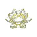 Elegante ornamento a fiore di loto in cristallo e portacandele giallo trasparente - Oro