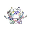 Portacandele decorativo in loto di cristallo con vivaci accenti di petali colorati - Multicolore