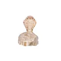 Lussuosa statuina di cobra in cristallo ambrato per decorazioni, segno zodiacale serpente - Cobra con Base / 57*50*81mm / Champagne