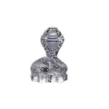 Figurina di cobra in cristallo di lusso per decorazioni casa e segni zodiacali - Cobra con Base / 57*50*81mm / Grigio Fumo