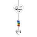 Κρυστάλλινη καρδιά suncatcher με χάντρες ουράνιου τόξου και διακόσμηση χάραξης MOM - Στυλ Mom (LSGJ217)