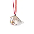 Elegant hand-blown smoke glass bird hanging ornament with red and gold decorative cord - Bird Hanging (Champagne)