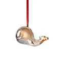 Handcrafted amber glass dolphin hanging ornament with red cord for garden decor - Dolphin Hanging (Champagne) / 56*32mm