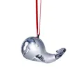 Handcrafted elegant glass dolphin hanging ornament with red string for home decor - Dolphin Hanging (Smoky Gray)