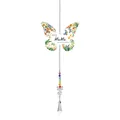 Attrape-soleil papillon avec texte allemand MaMa fleurs et perles en cristal arc-en-ciel - Perle Pointue Papillon Vert-Maman / Longueur Totale 43cm