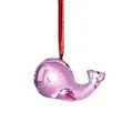 Whimsical pink glass whale pendant ornament for home gardening decor and sun catcher - Dolphin Hanging (Pink)