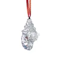 Clear iridescent glass conch shell pendant ornament with a red and gold hanging ribbon - Conch Hanging (Iridescent) / 62*30mm