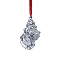 Elegant silver mercury glass conch ornament with red hanging cord for festive decor - Conch Hanging (Smoky Gray)