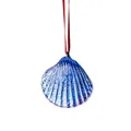 Elegant blue glass seashell hanging ornament for home and garden decoration - Shell Hanging (Medium Blue)