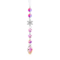 Pink crystal suncatcher hanging ornament with silver snowflake for Christmas tree decor - Snowflake Ribbon-Horse Eye