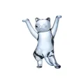 Kreative lichtdurchlässige blaue Kristall Katzenfigur Stifthalter für die Schreibtischdeko - Enchanting Cat / 58*32*78mm (68g) / Rauchgrau