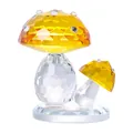 Exquise figurine de champignon en cristal jaune facetté avec tige claire et strass - Double Champignon / 63x70mm (155g) / Jaune