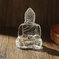 Statua di Buddha in cristallo trasparente, ornamento decorativo in posa seduta - Buddha / Grande (81.2*45.4*123.2mm)