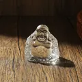 Statuina di Buddha Maitreya in cristallo artigianale per decorazione scrivania zen - Buddha Maitreya / Piccolo (44.7*30.7*46mm)