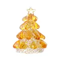 Eleganter Weihnachtsbaum aus bernsteinfarbenem Kristallglas für Deko - Weihnachtsbaum / 50x50x68mm / Kristallgelb
