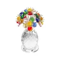 Farbenfrohes Kristall-Blumenornament mit 6 Blüten und klarem Sockel für die Dekoration - 6 Blumen Wassertropfen Stil (Mehrfarbiges Blatt) / 57*57*99.5mm