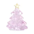 Weihnachtshierarchie-Baum aus rosa Kristallglas mit goldenem Stern für Tischdekoration. - Weihnachtsbaum / 50x50x68mm / Kristallrosa
