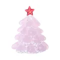 Rosa Weihnachtsbaumschmuck aus Kristallglas mit rotem Stern für die Tischdekoration - Weihnachtsbaum / 50x50x68mm / Porzellanrosa