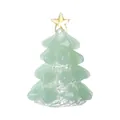 Albero di Natale in vetro verde menta con stella dorata in cima - Albero di Natale / 50x50x68mm / Verde Porcellana