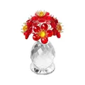Elegantes rotes Kristall-Sonnenblumen-Ornament in facettierter Vase für Heimdeko - 6 Blumen Wassertropfen Stil / 57*57*99.5mm / Rot