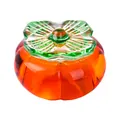 Barattolo decorativo in vetro a forma di cachi arancione con coperchio a foglia verde - Portagioie a Cachi / Rosso