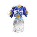 Exquisites blaues Kristall-Sonnenblumen-Ornament mit sechs Blumen in einer Glasvase - 6 Blumen Wassertropfen Stil / 57*57*99.5mm / Blau