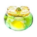 Barattolo in vetro a forma di zucca sfumato verde e giallo con coperchio per gioielli - Portagioie a Cachi / Verde