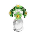 Elegant Sonnenblume Kristall Ornament mit sechs grünen Blumen in einer Vase - 6 Blumen Wassertropfen Stil / 57*57*99.5mm / Grün